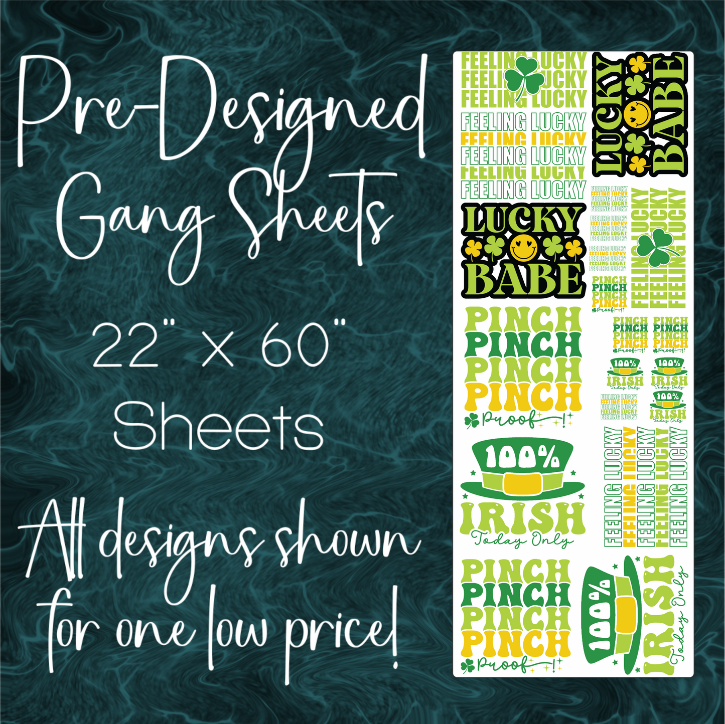 22" x 60" Pre-Made Gang Sheet - St. Patrick's Day 4