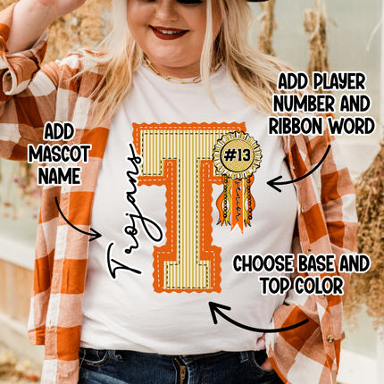 Prepster Letter Mascot w/ Ribbon DTF Transfer