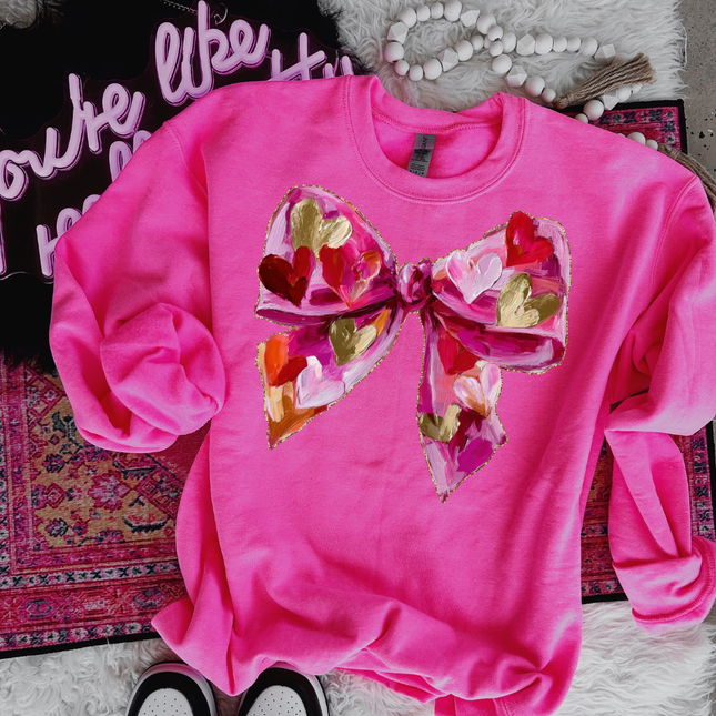 Painted Valentine Bow DTF Transfer