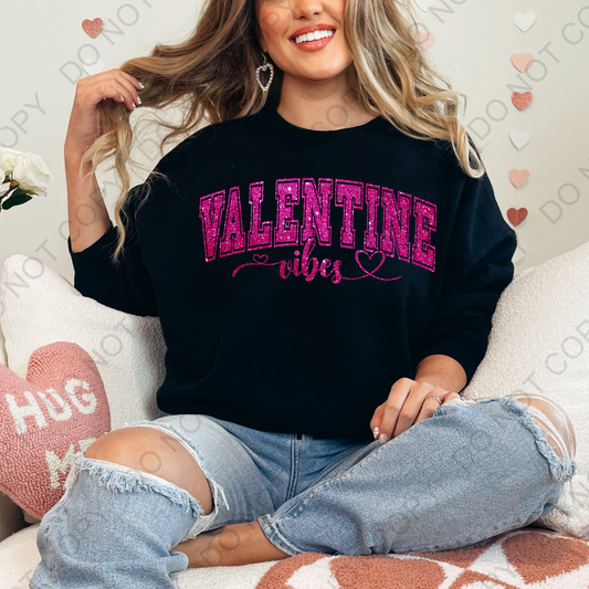 Faux Glitter Valentine Vibes DTF Transfer