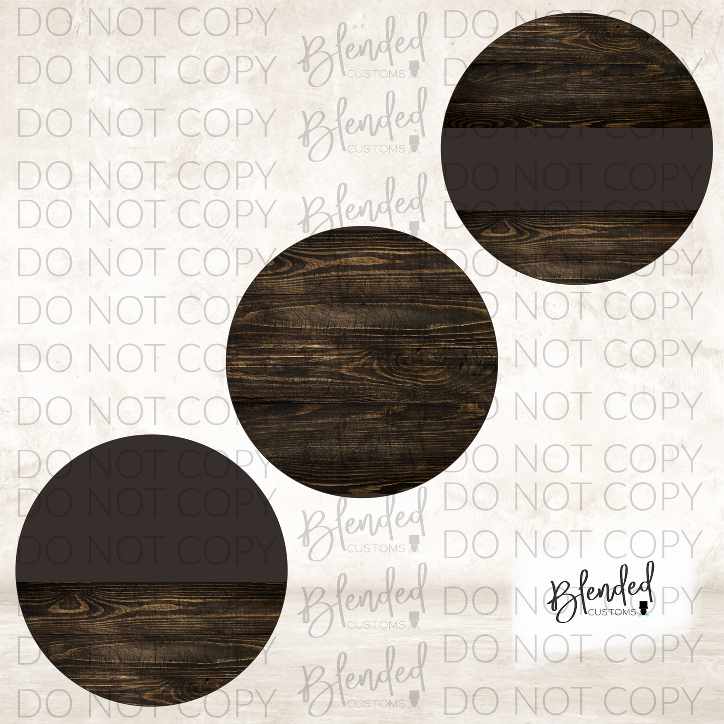 Dark Brown Wooden Round PNG Download - Set of 5