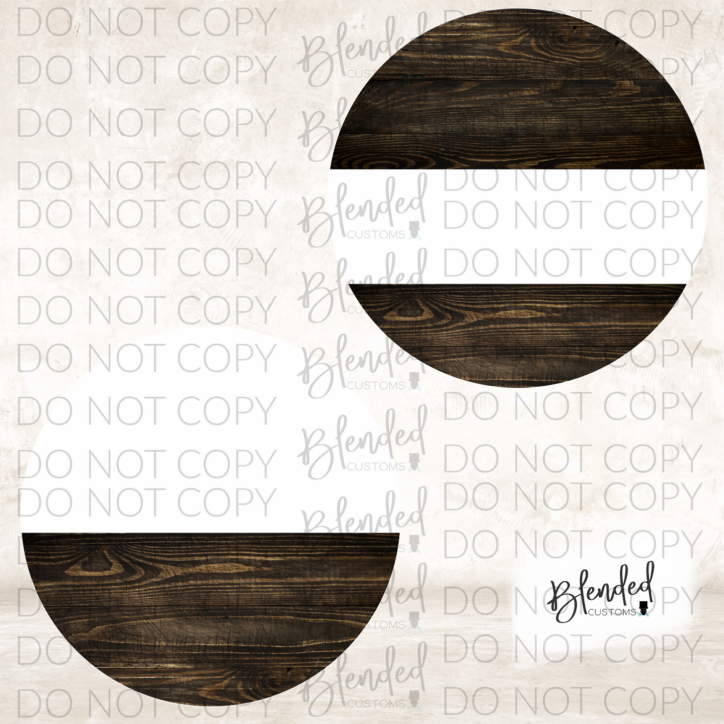 Dark Brown Wooden Round PNG Download - Set of 5