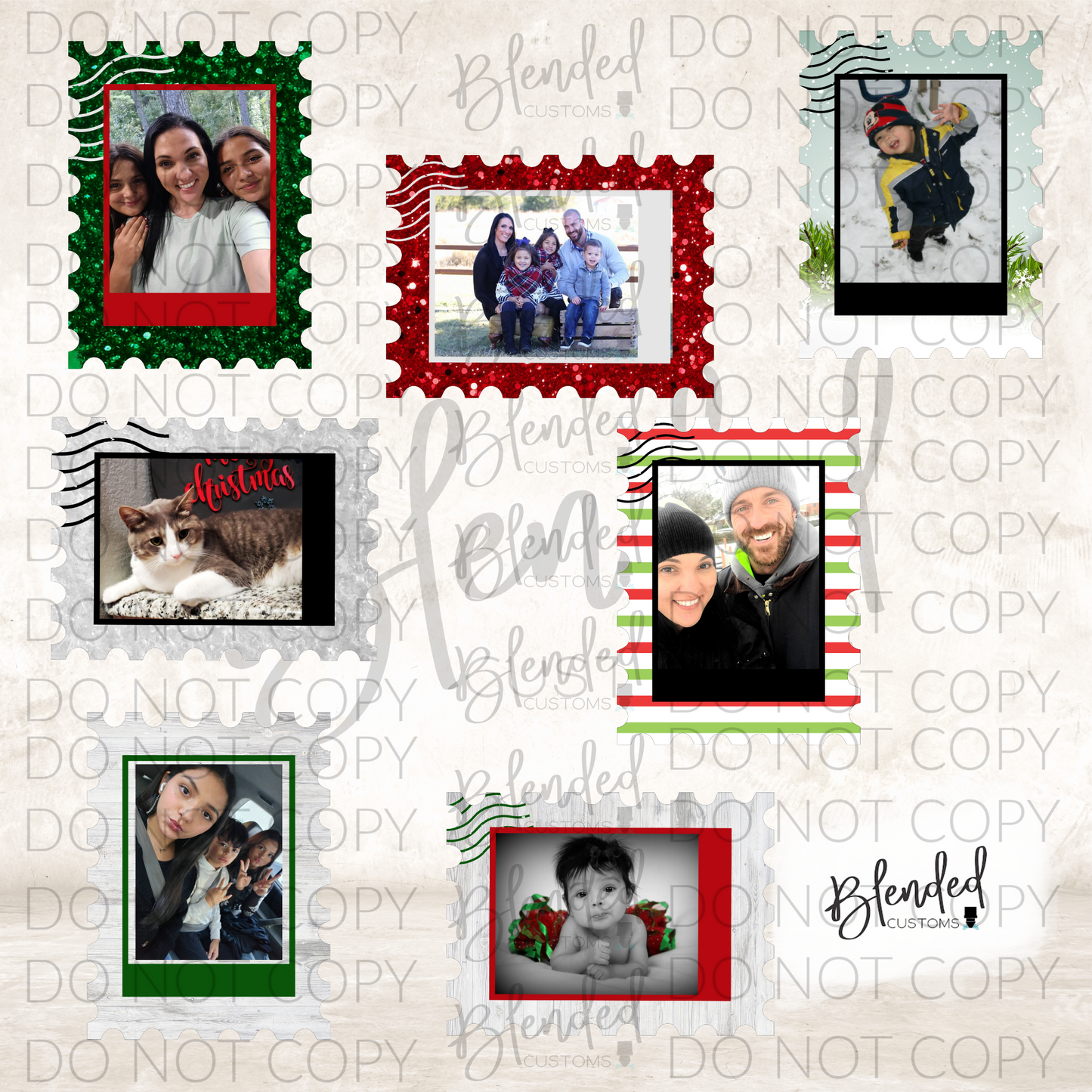 Photo Stamp Ornament PNG Download