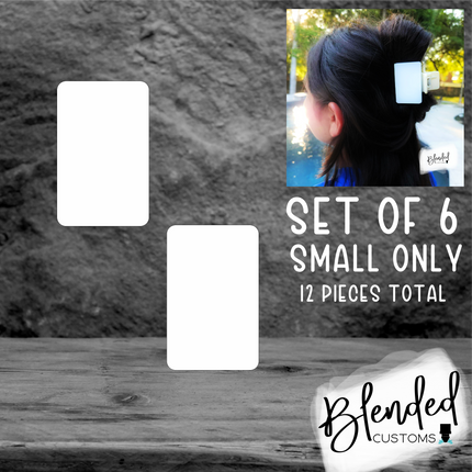 Small Hair Clip Sublimation Blank - Set of 6
