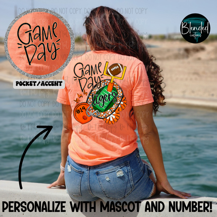 Game Day Front Back DTF Transfer