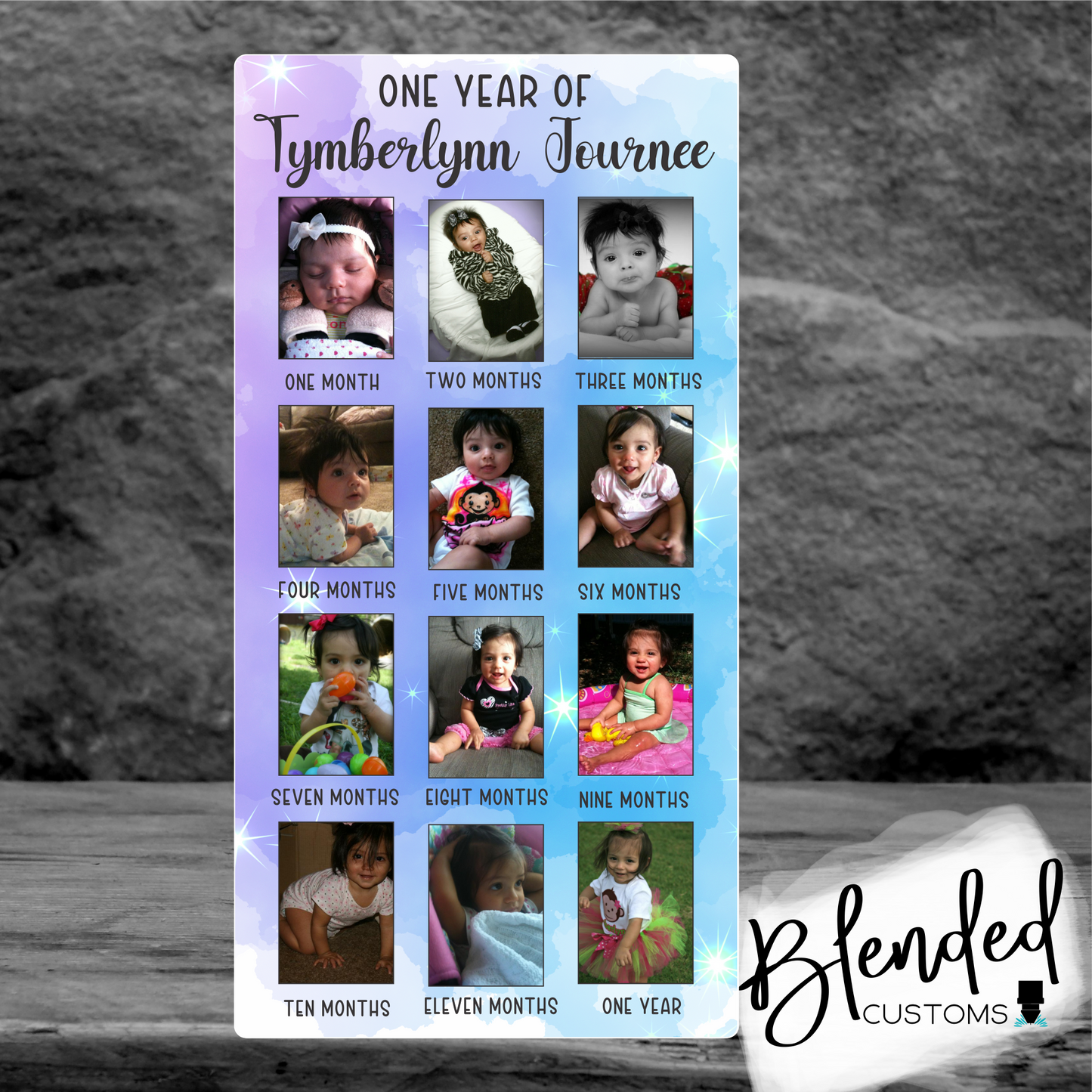 12 Months of Baby Sublimation Blank