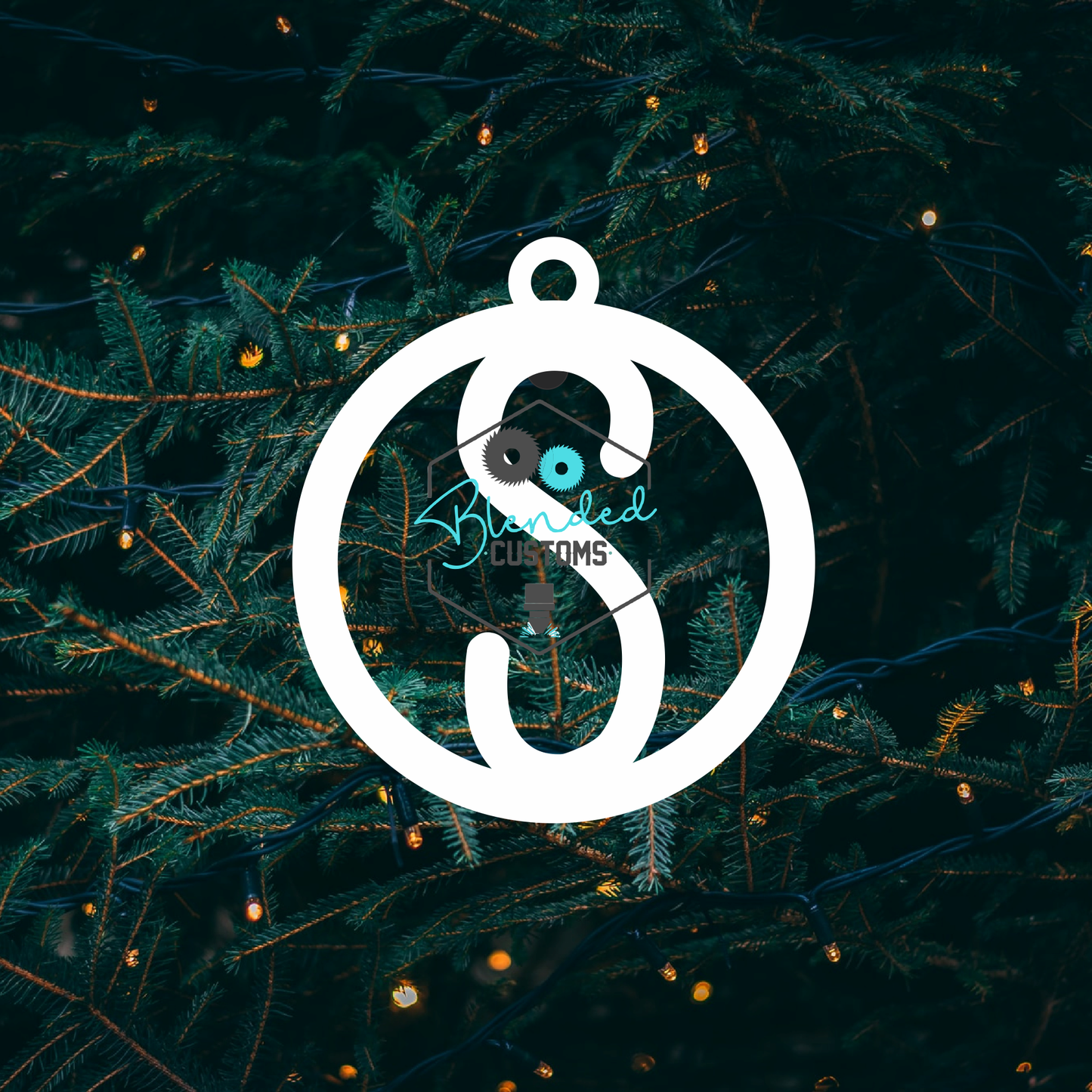 Circle with Initial Sublimation Christmas Ornament