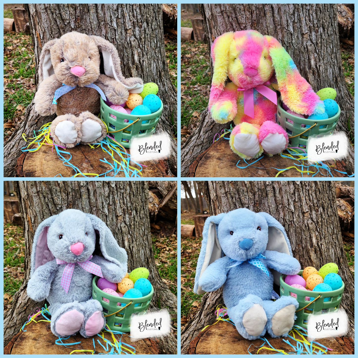 Easter Bunny Plushie with Easter Basket Tag