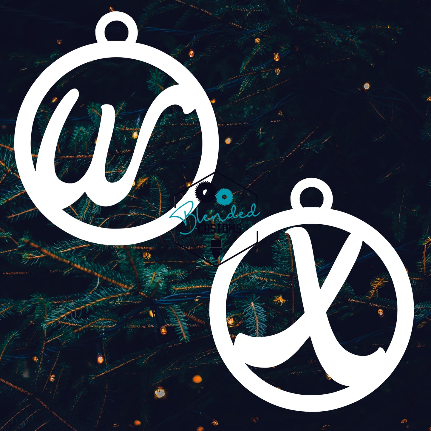 Circle with Initial Sublimation Christmas Ornament