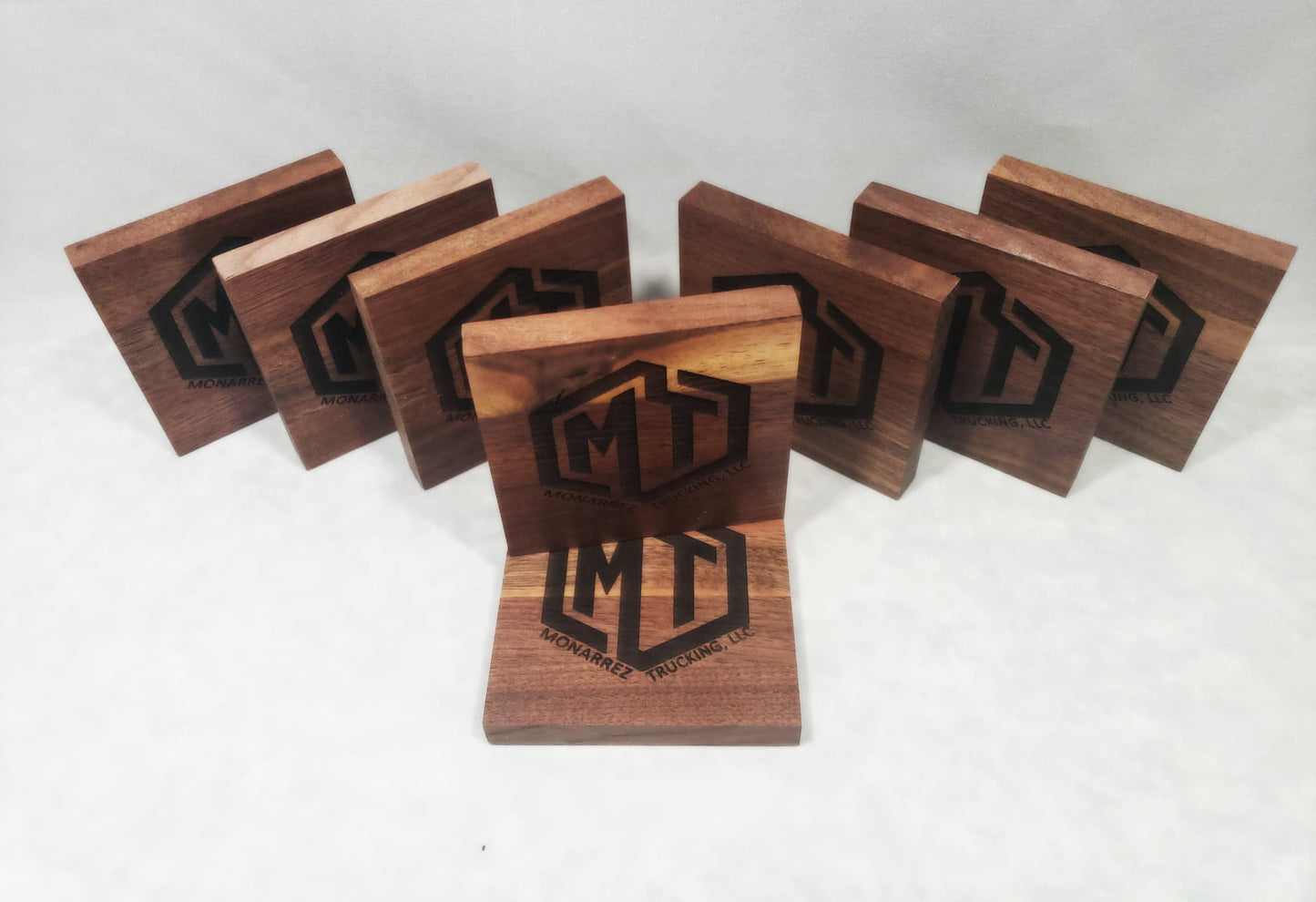 Business Logo Black Walnut Coasters - Set of 4