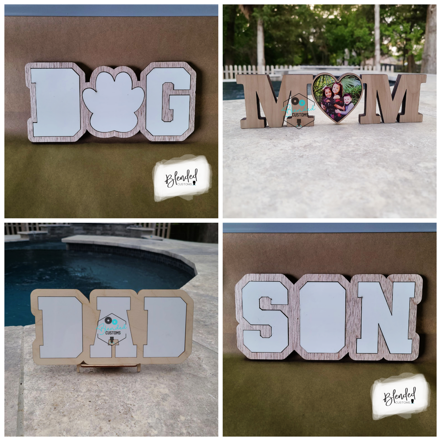 Dad Sublimation Blank with Wood Frame