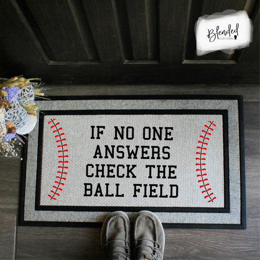 Check the Ball Field Doormat Digital Design