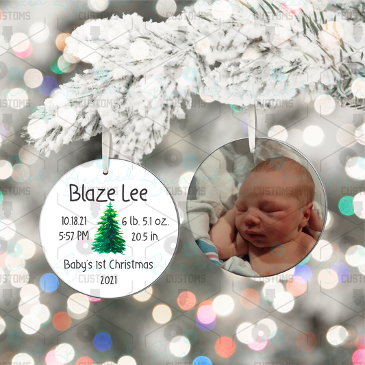 Double Side Personalized Baby's First Christmas Ornament