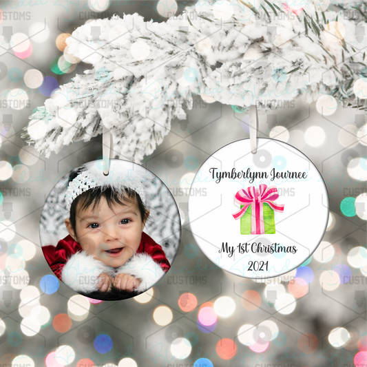 Double Side Personalized Baby's First Christmas Ornament