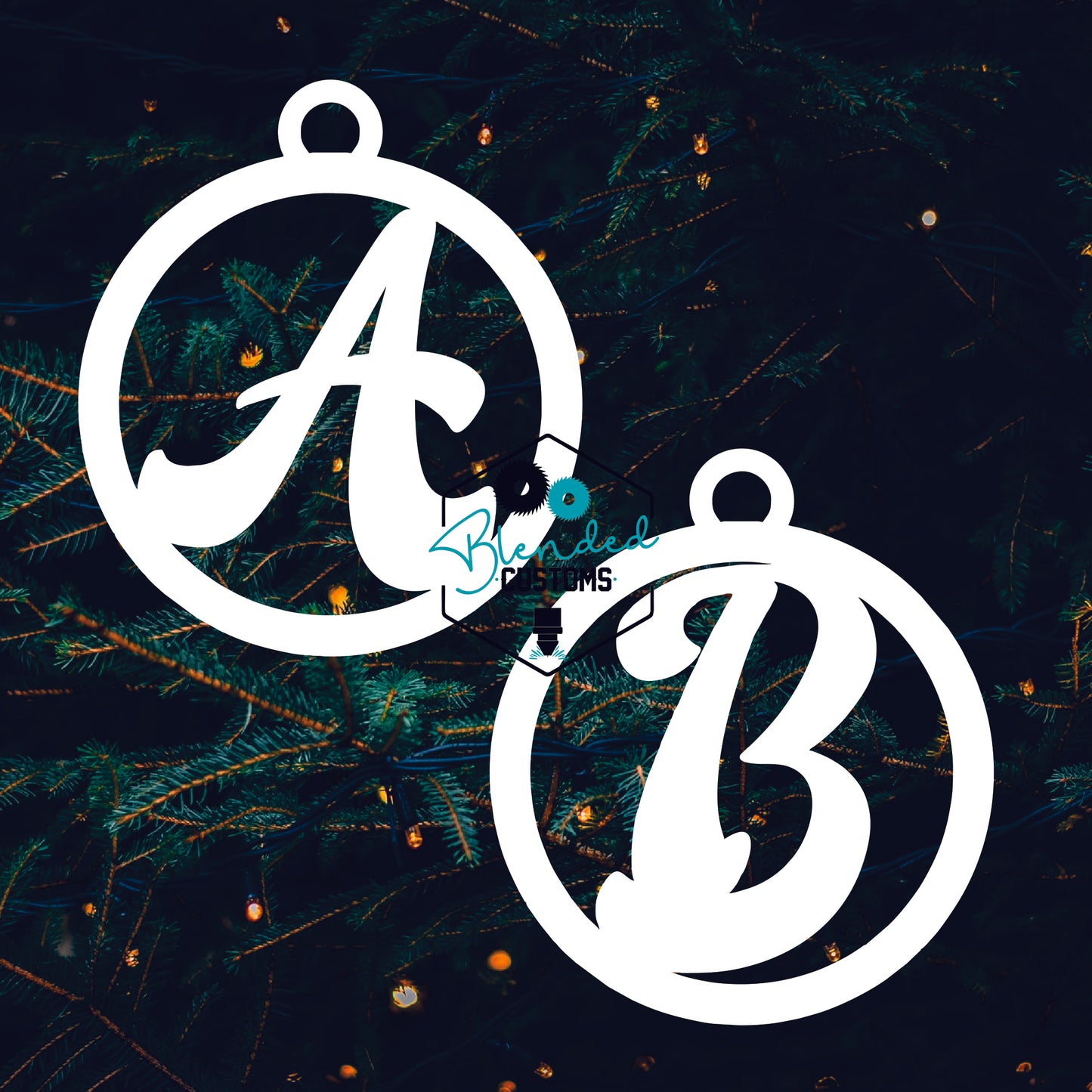 Circle with Initial Sublimation Christmas Ornament