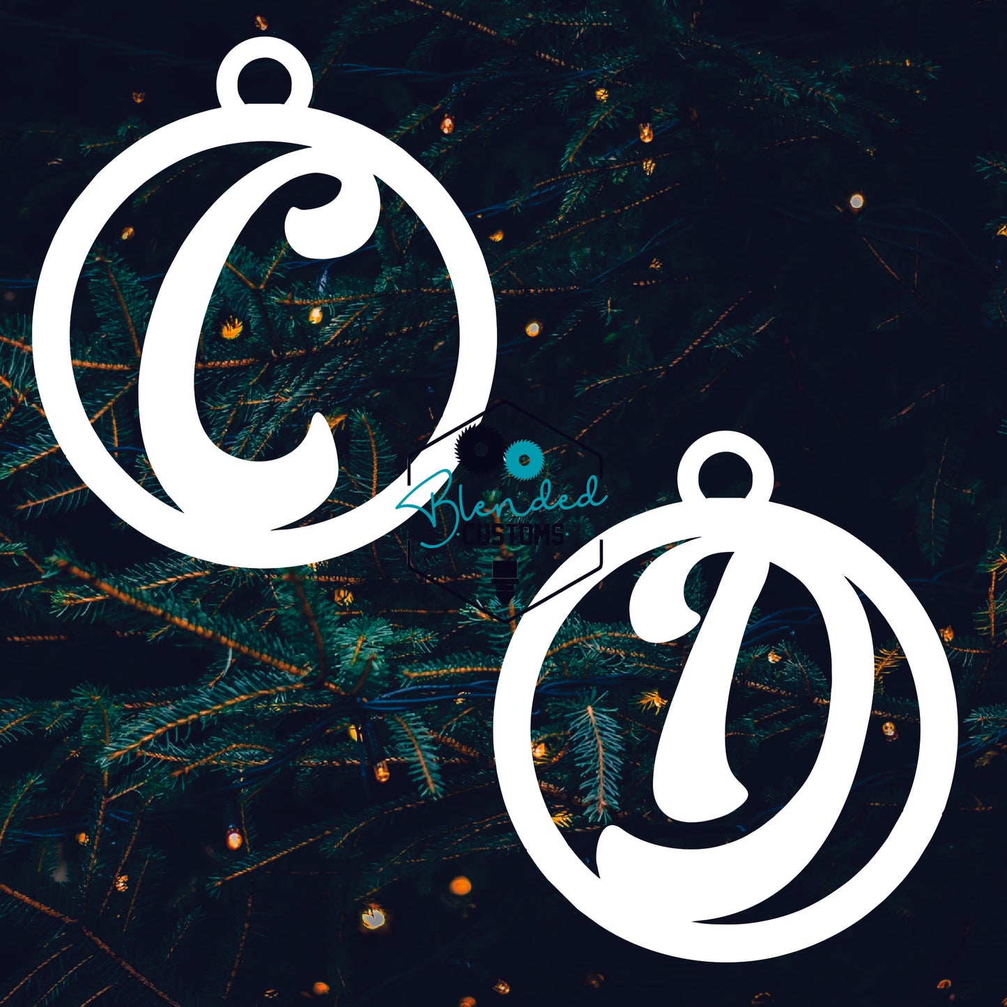 Circle with Initial Sublimation Christmas Ornament