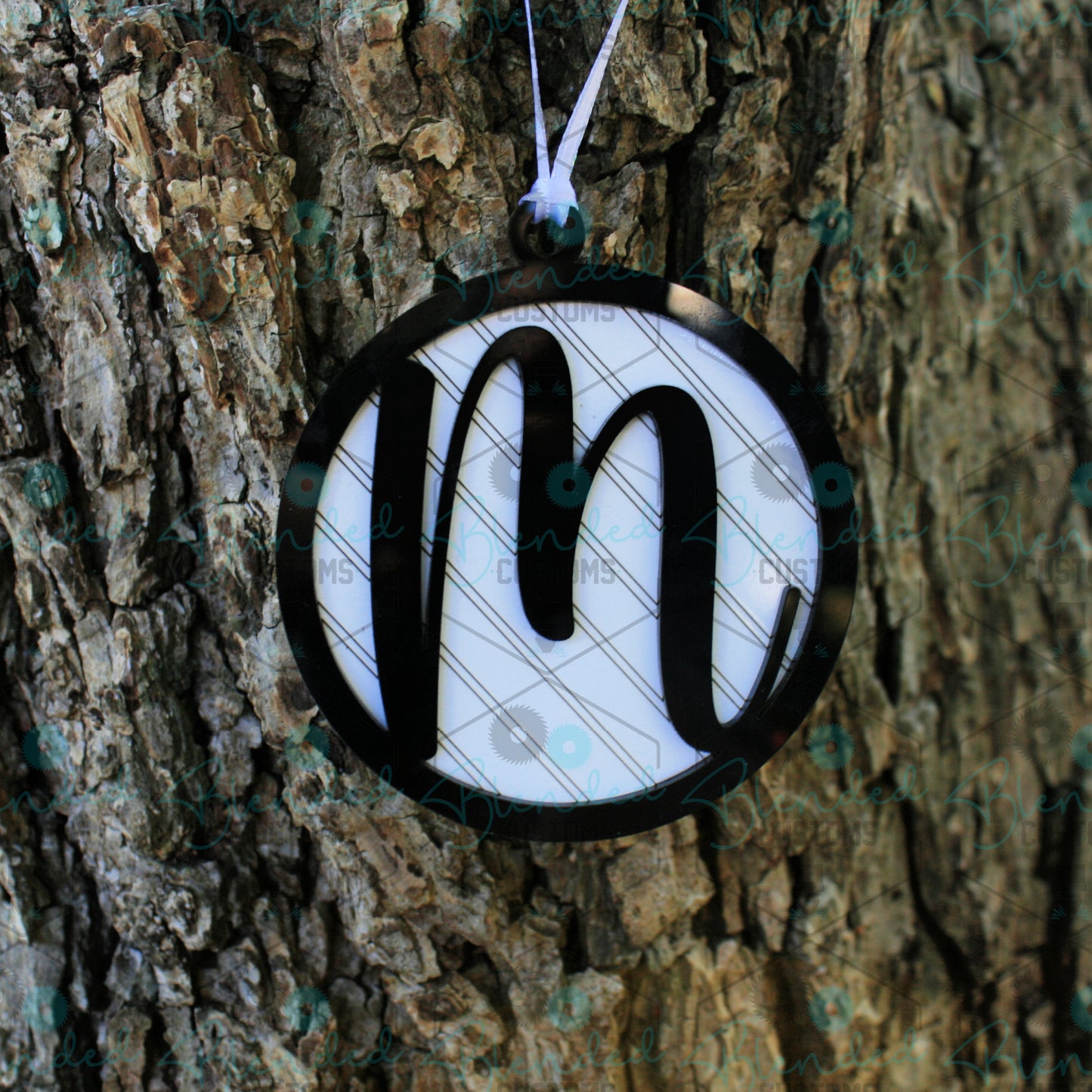 Farmhouse Initial Christmas Ornament