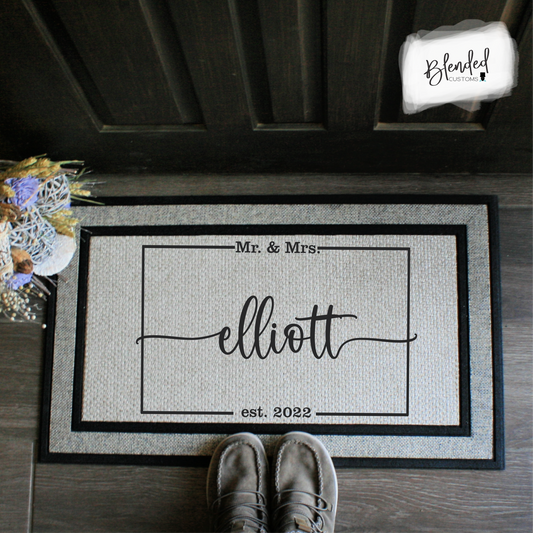 Mr. & Mrs. Est. Doormat Digital Design