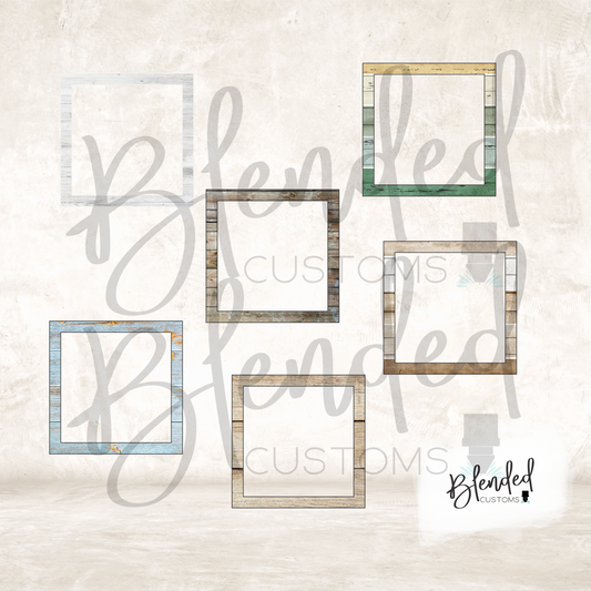 Square Wooden Frame Ornament PNG Download