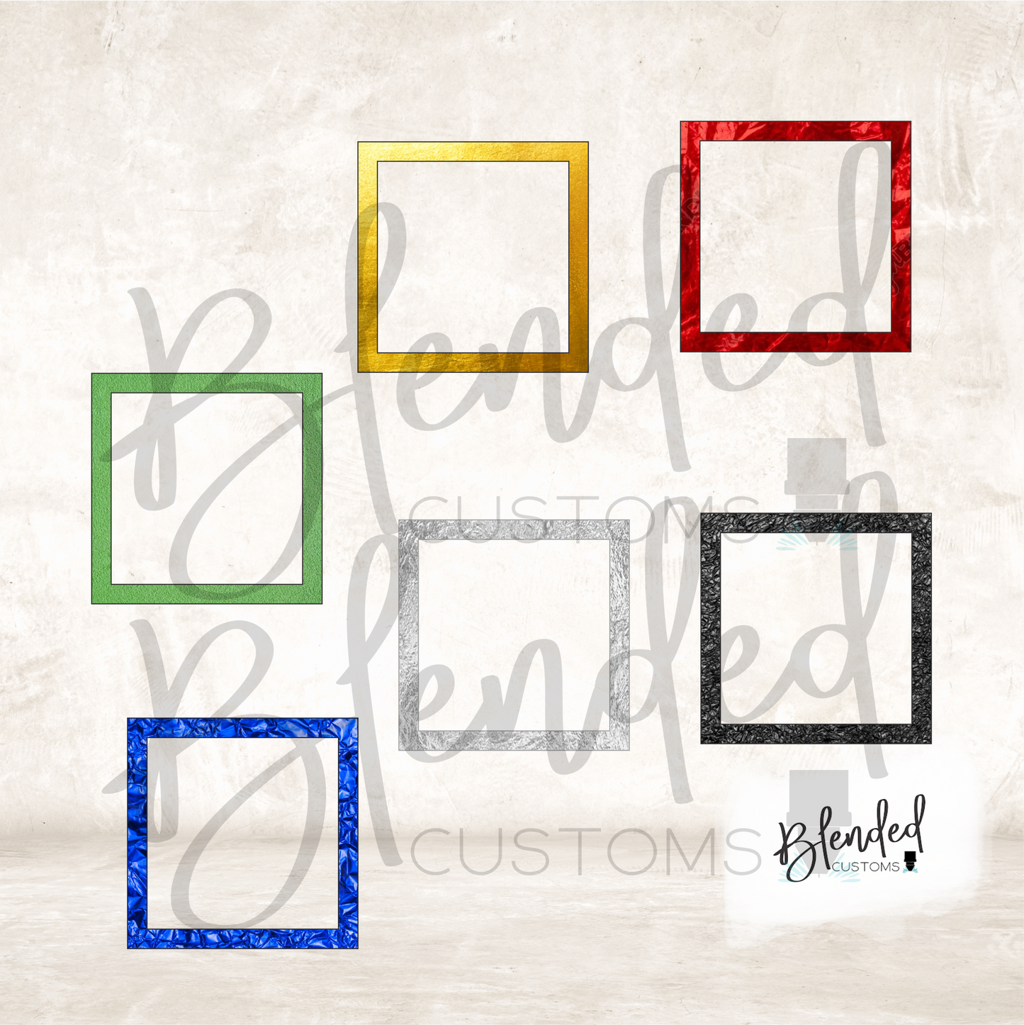 Square Foil Frame Ornament PNG Download