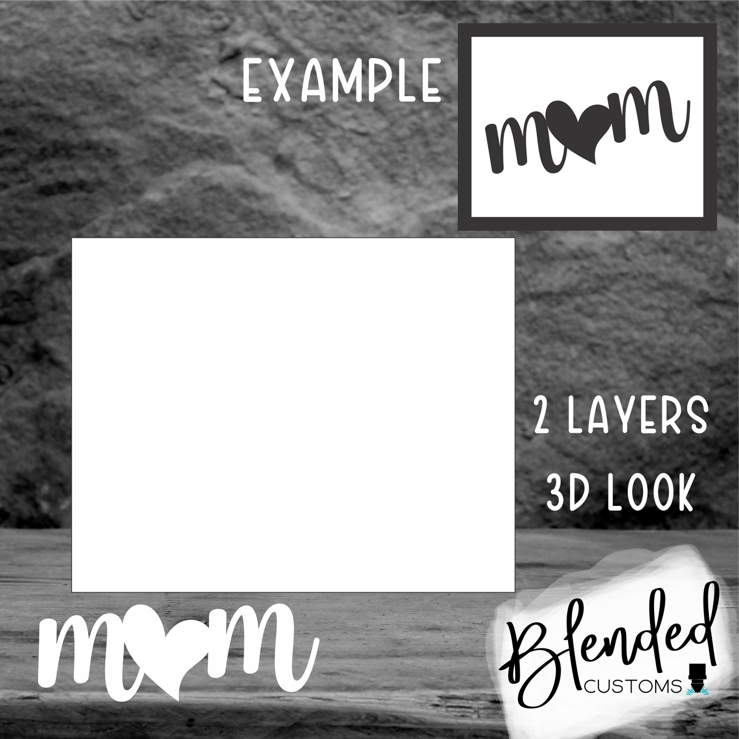 8X10 3D Mom Frame Sublimation Photo Blank