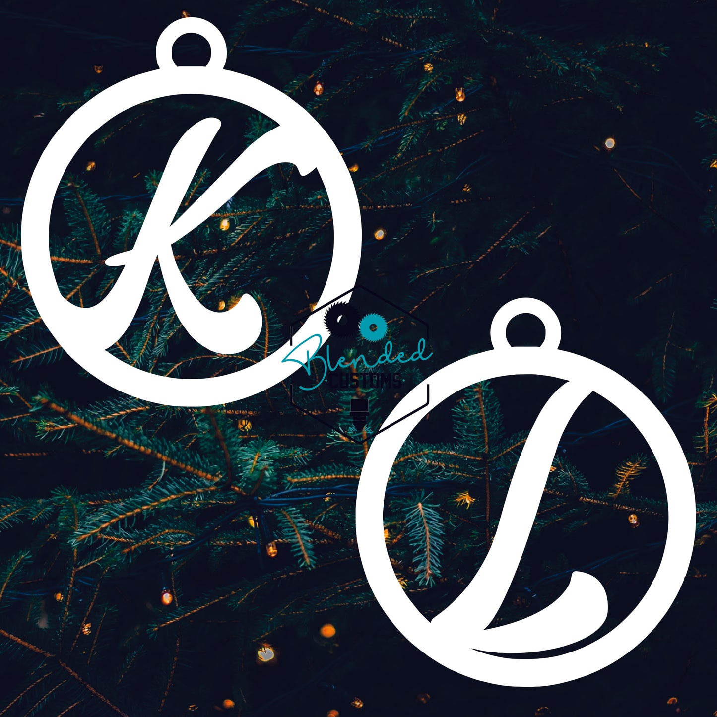 Circle with Initial Sublimation Christmas Ornament