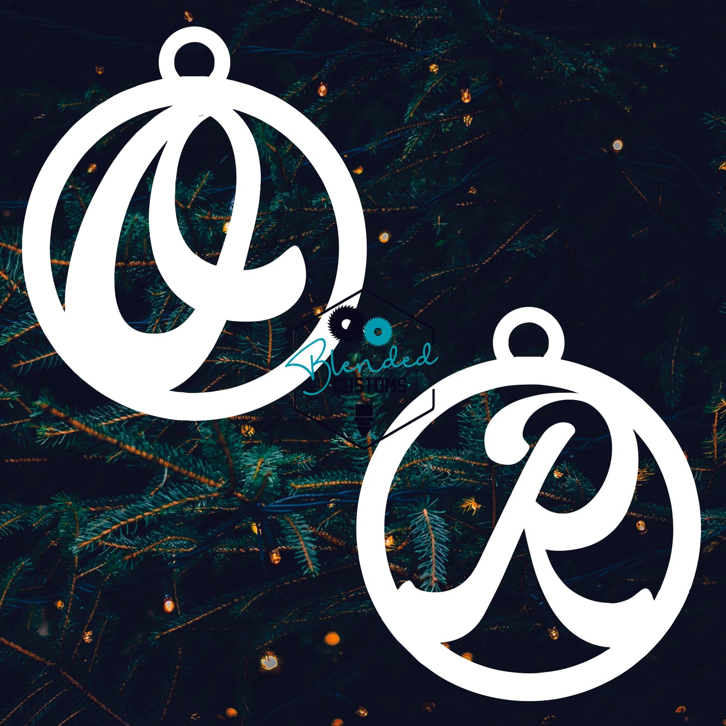 Circle with Initial Sublimation Christmas Ornament