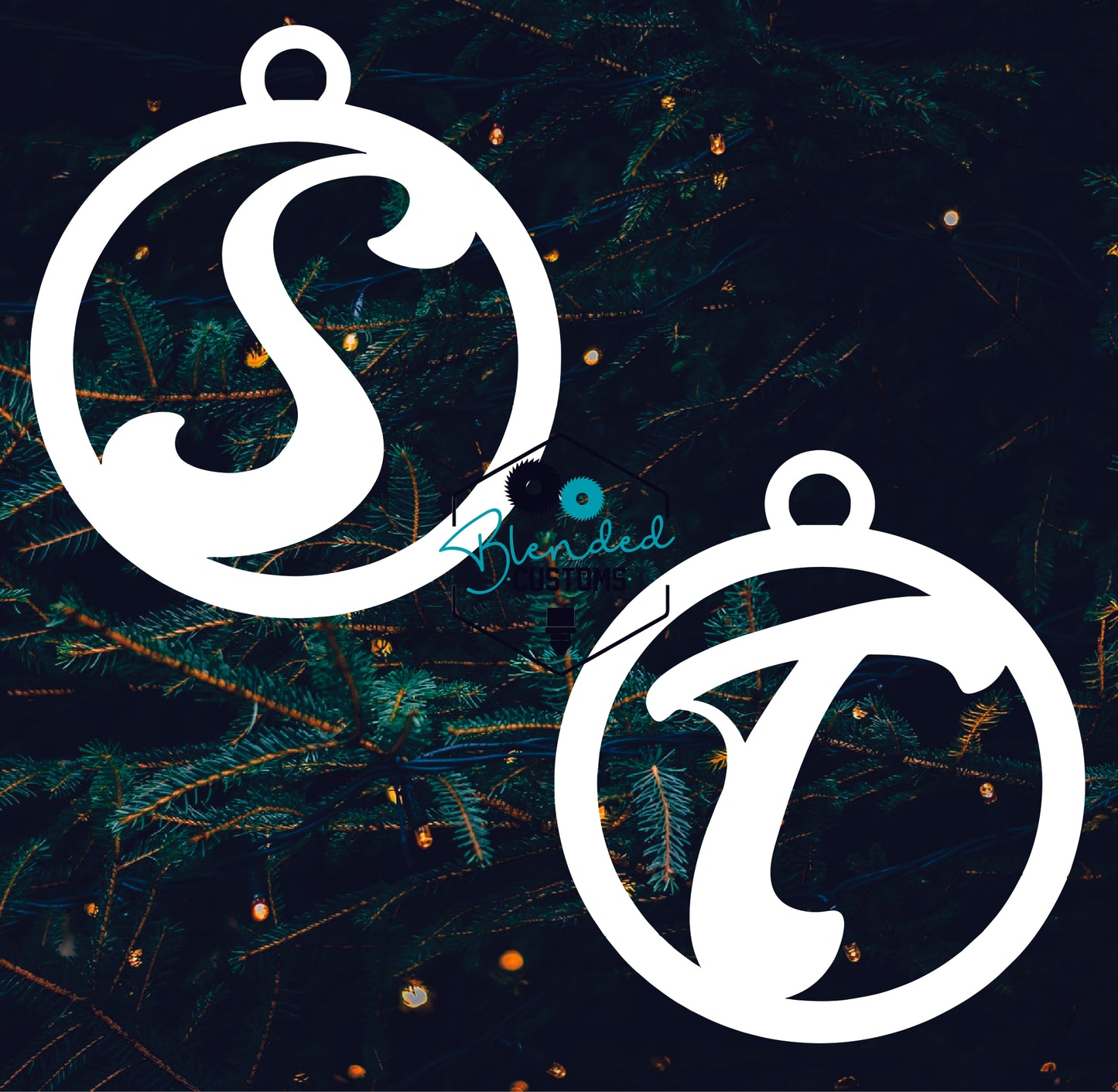 Circle with Initial Sublimation Christmas Ornament