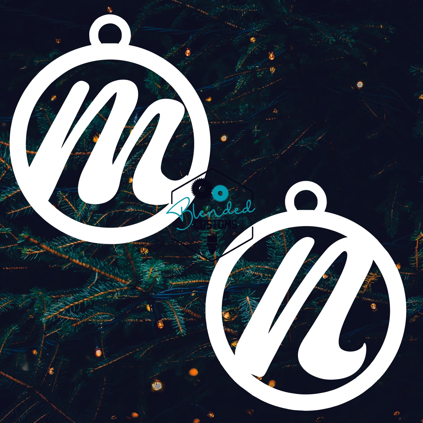 Circle with Initial Sublimation Christmas Ornament