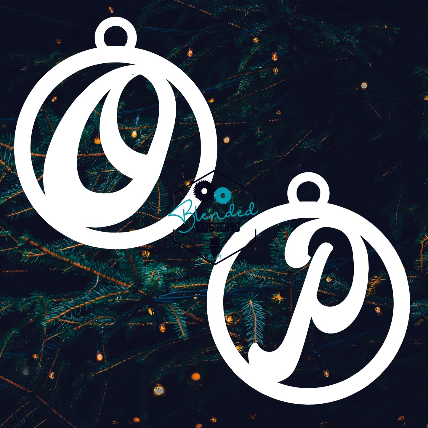 Circle with Initial Sublimation Christmas Ornament