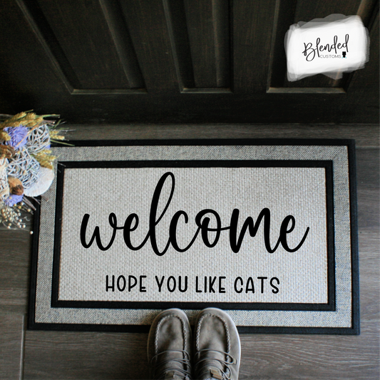 Welcome, Hope You Like Cats Doormat