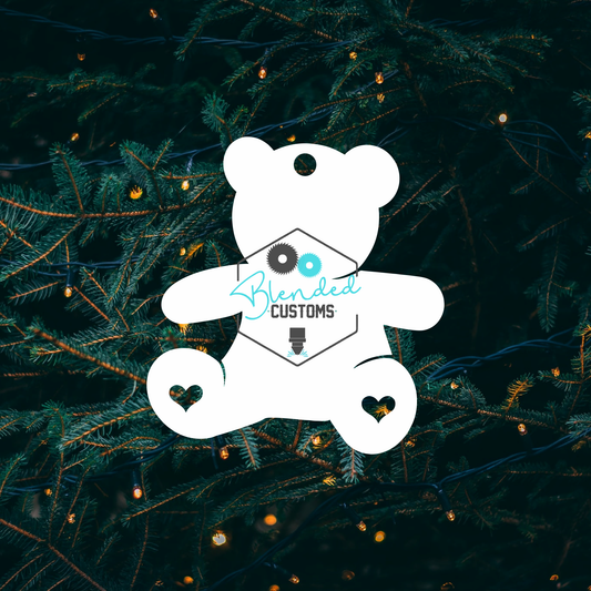 Teddy Bear Sublimation Christmas Ornament