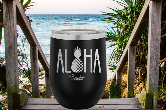 Aloha Laser Engraved Stemless  Tumbler