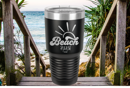 Beach Please Laser Engraved Tumbler