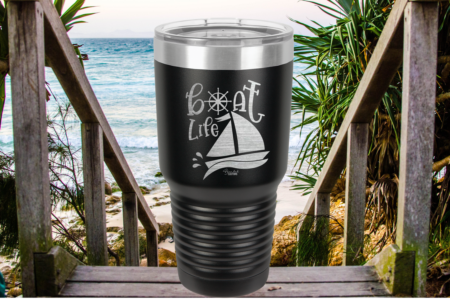 Boat Life Laser Engraved Tumbler