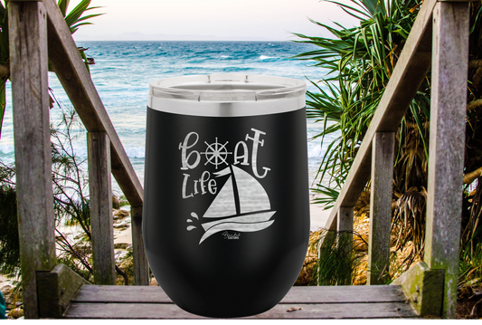 Boat Life Laser Engraved Stemless  Tumbler