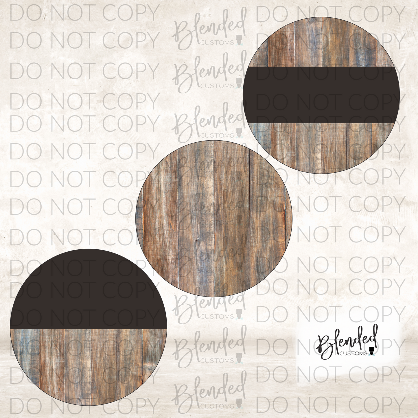 Brown Distressed Wooden Round PNG Download - Set of 5