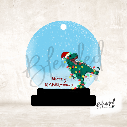 Dino Snow Globe Ornament PNG Download