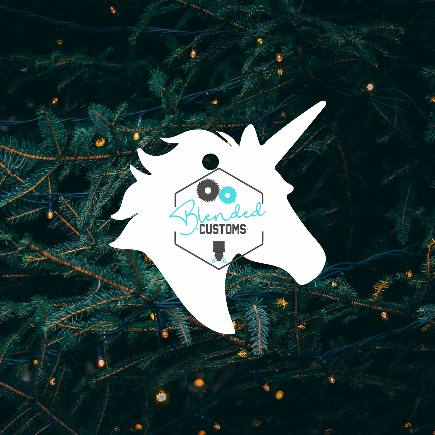 Unicorn Sublimation Christmas Ornament