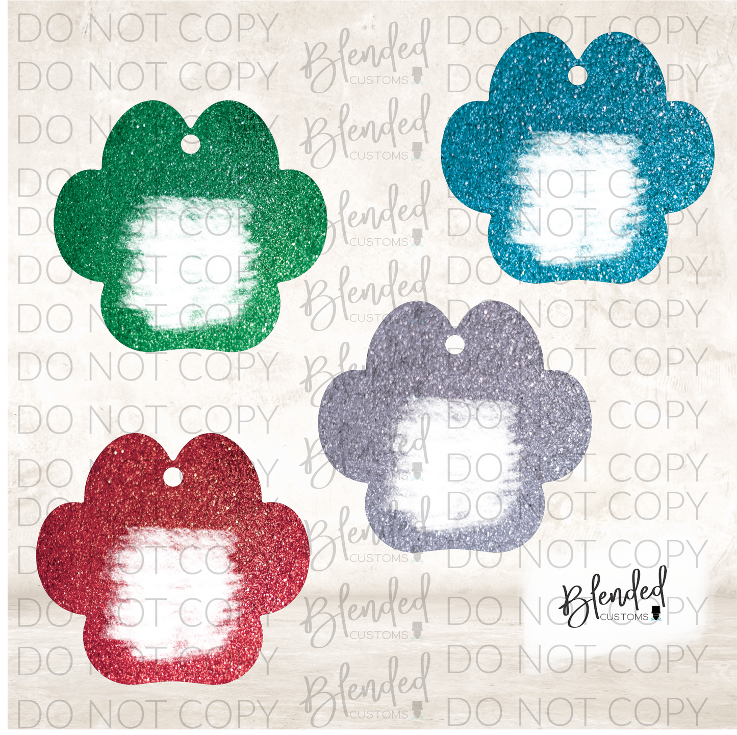 Glitter Dog Paw Ornament PNG Download