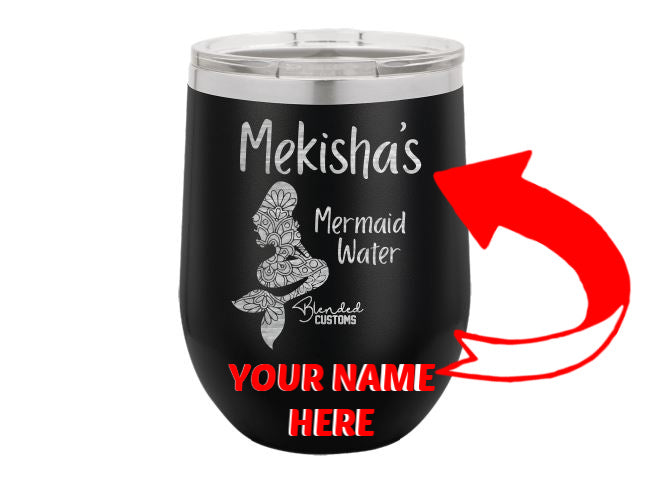 Custom Name - Mermaid Water Laser Engraved Stemless  Tumbler