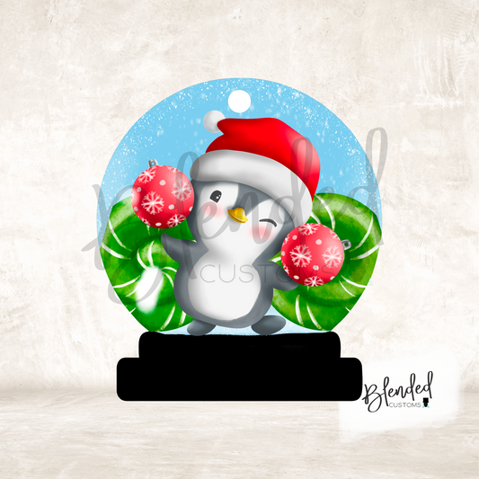 Penguin Snow Globe Ornament PNG Download