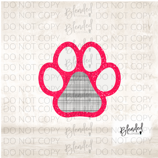 Pink Plaid Dog Paw Ornament PNG Download