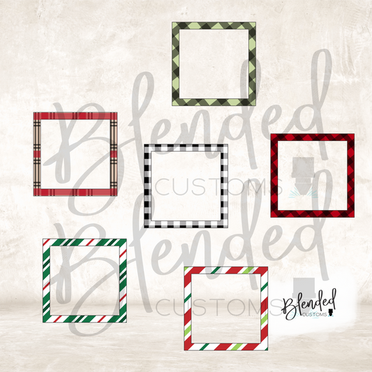 Square Plaid Frame Ornament PNG Download