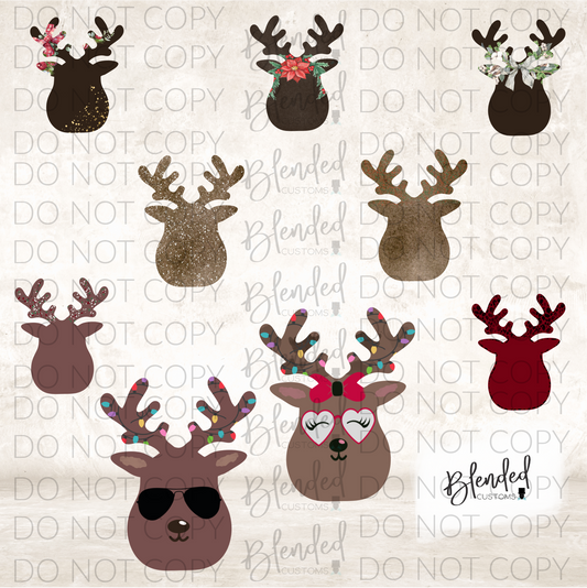 Snowy Reindeer Ornament PNG Download