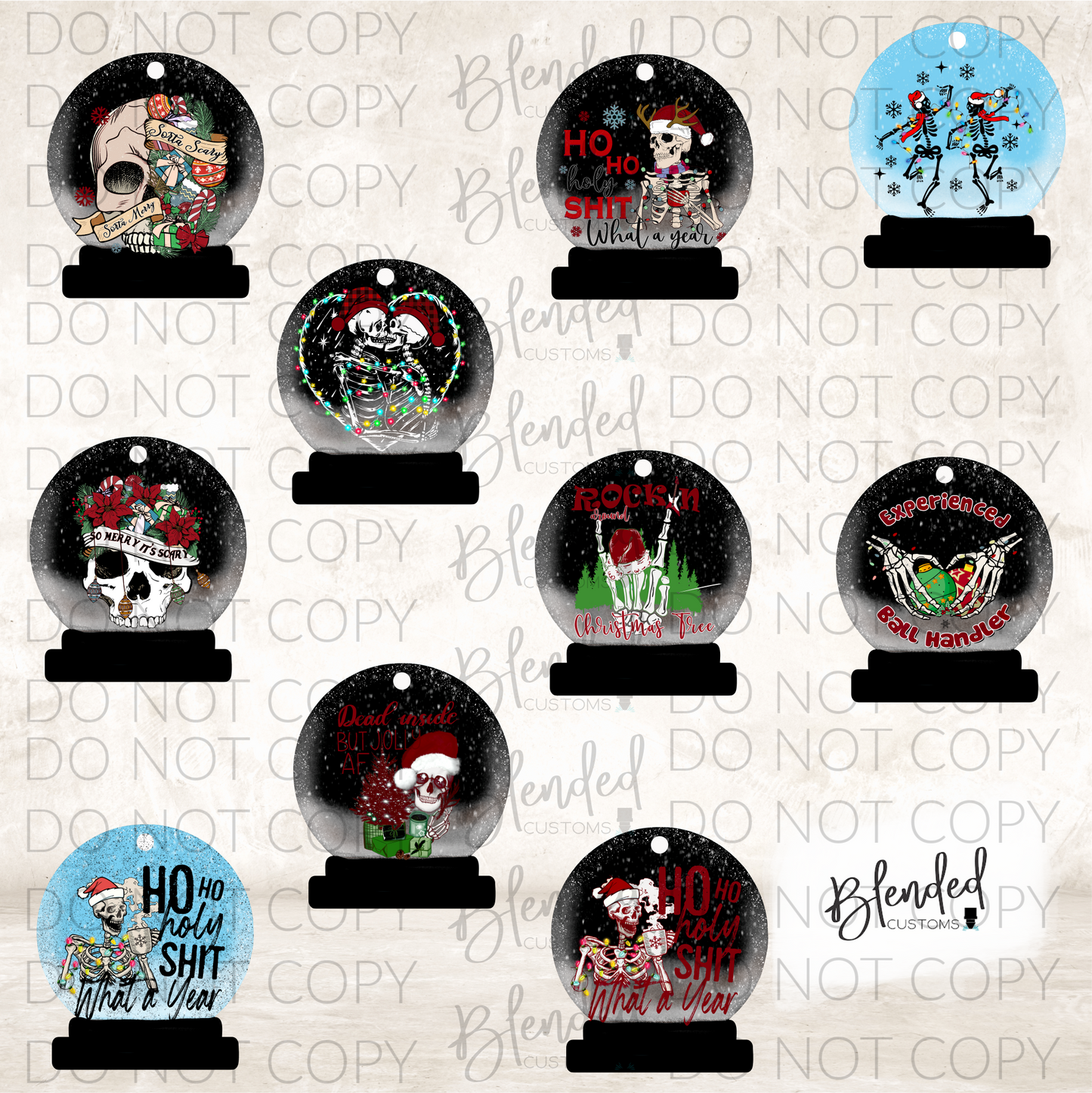 Skeleton Snow Globe Ornament PNG Download