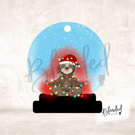 Sloth Snow Globe Ornament PNG Download