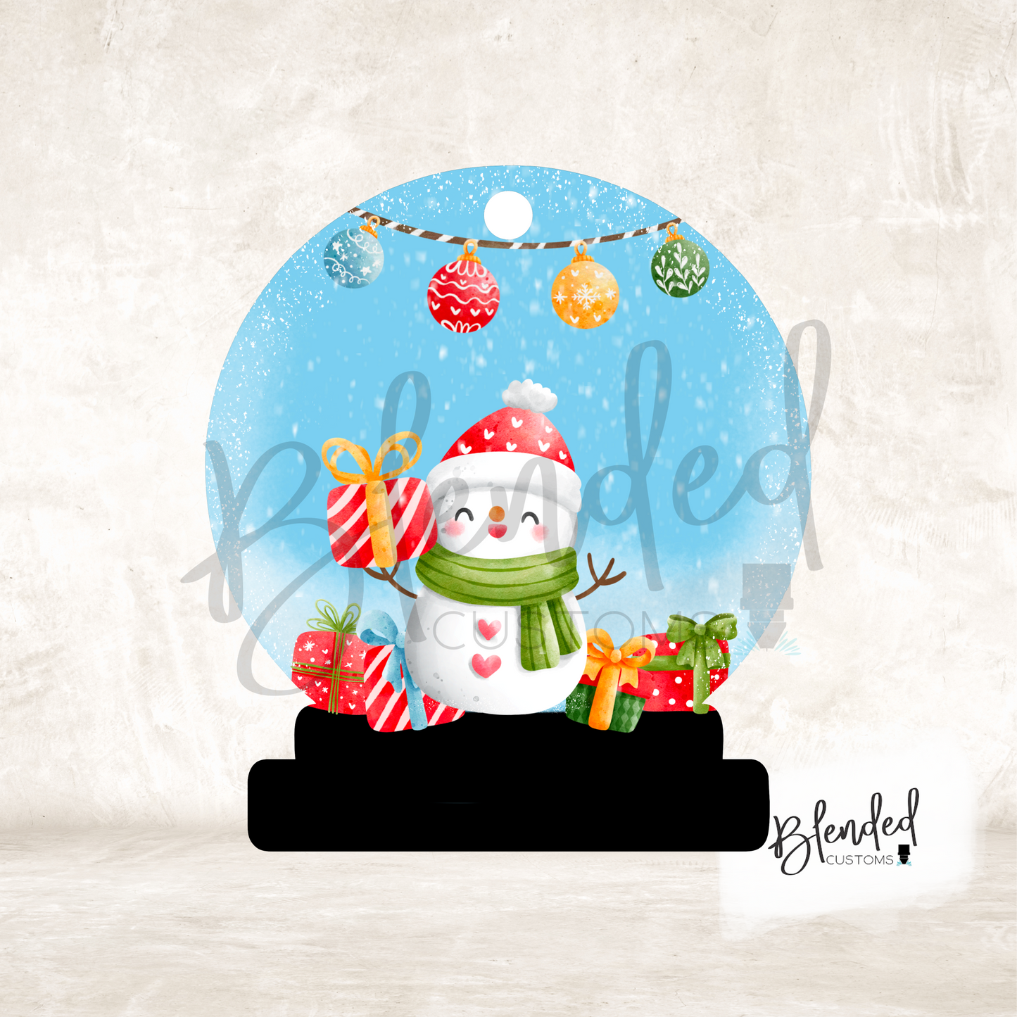 Snowman Snow Globe Ornament PNG Download