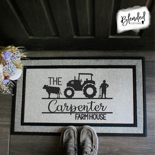 Personalized Farmhouse Name Doormat