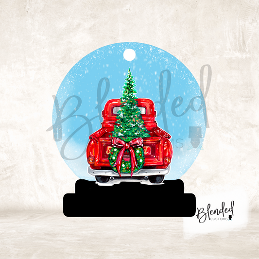 Truck Snow Globe Ornament PNG Download